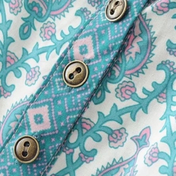 Sage Buttondown Blouse TOP Oracle NEW - Picture 7 of 8